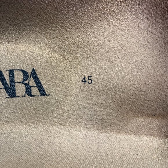 ~Used W/O Box! Zara Split Suede Leather Grey Sandals Slides Chunky Strap Size 12 - Picture 6 of 6